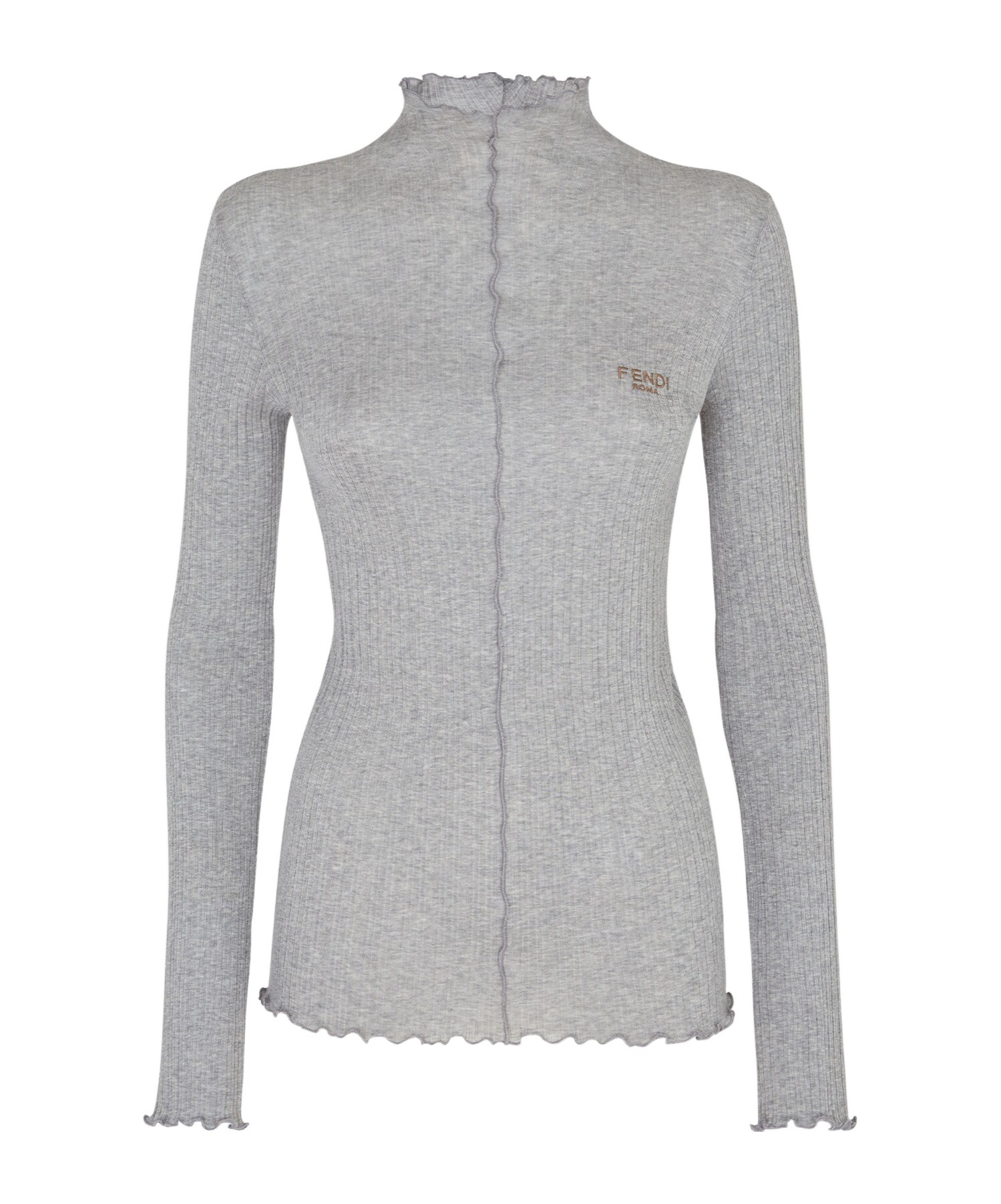 Light blue jersey mock neck