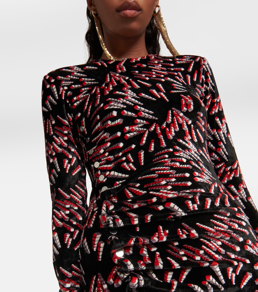 Printed velvet maxi dress