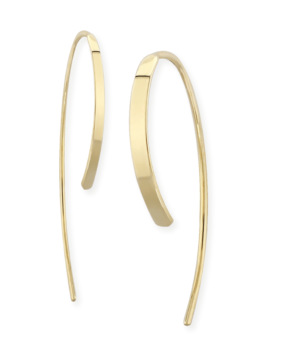 Simple Sweep Drop Earrings Set in 14k Gold - Gold