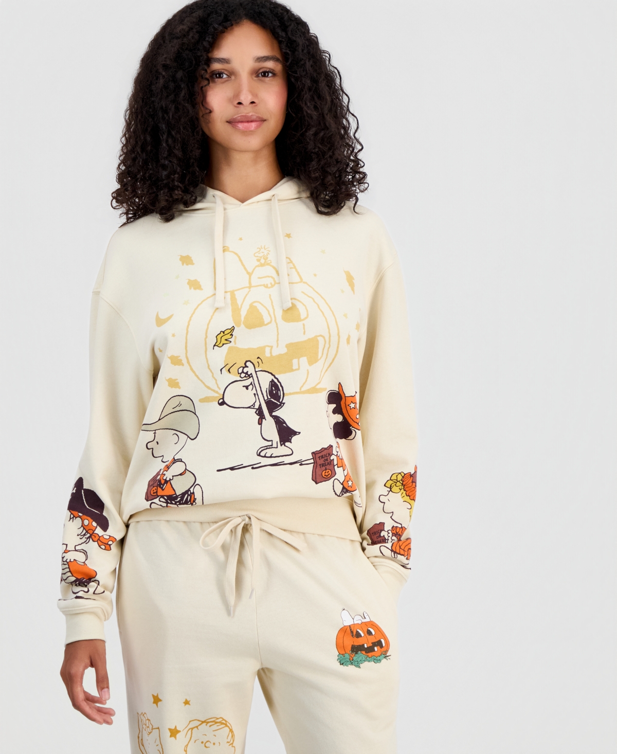 Juniors' Halloween Fleece Hoodie - Wood Ash