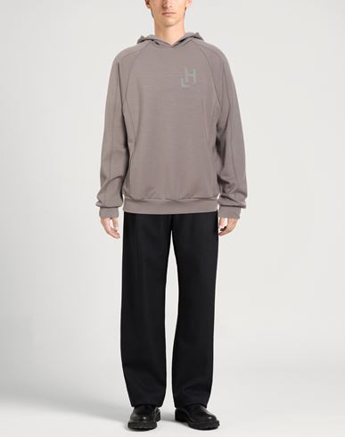 Man Sweatshirt Taupe Size L Modal, Polyester, Elastane