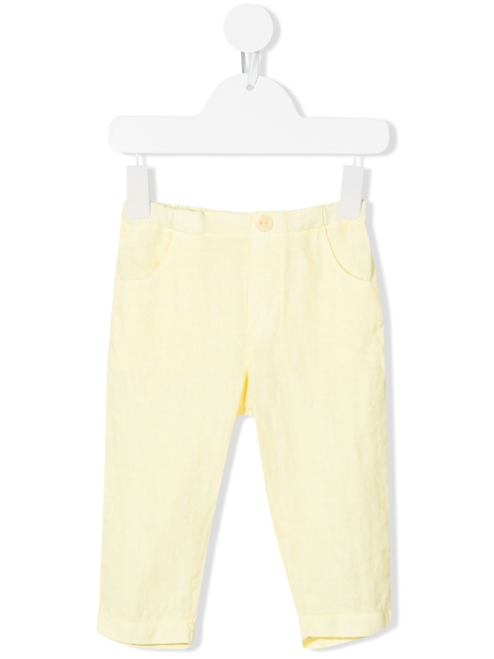 Straight-leg linen trousers - Yellow