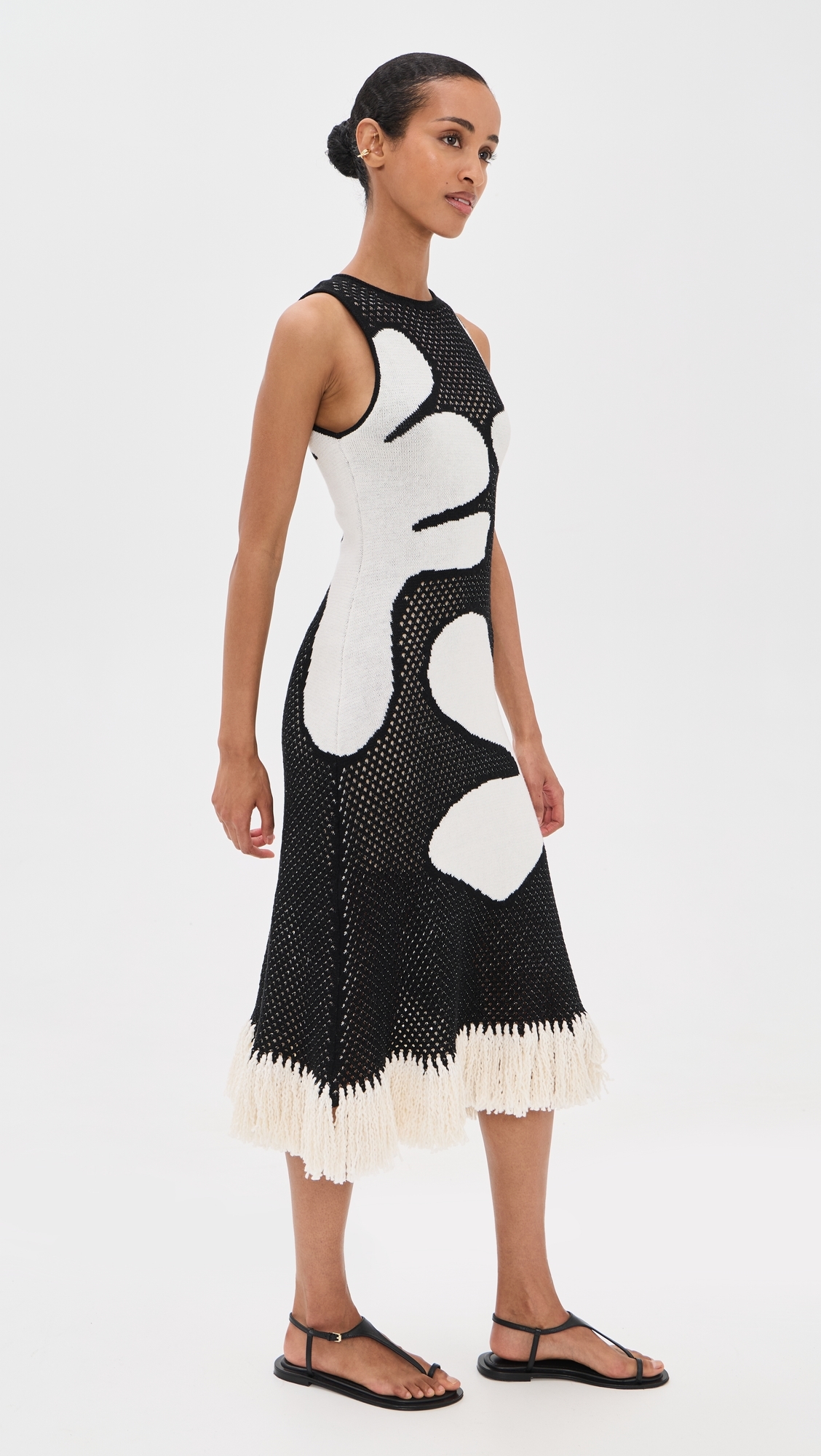 Gardenia Dress Black White