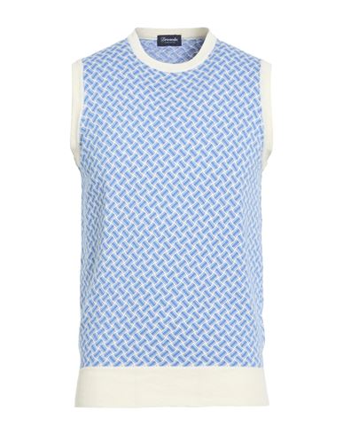 Man Sweater Pastel blue Size 40 Cotton, Linen