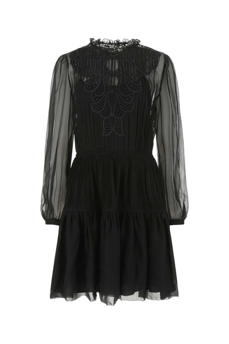 Black Chiffon Mini Dress