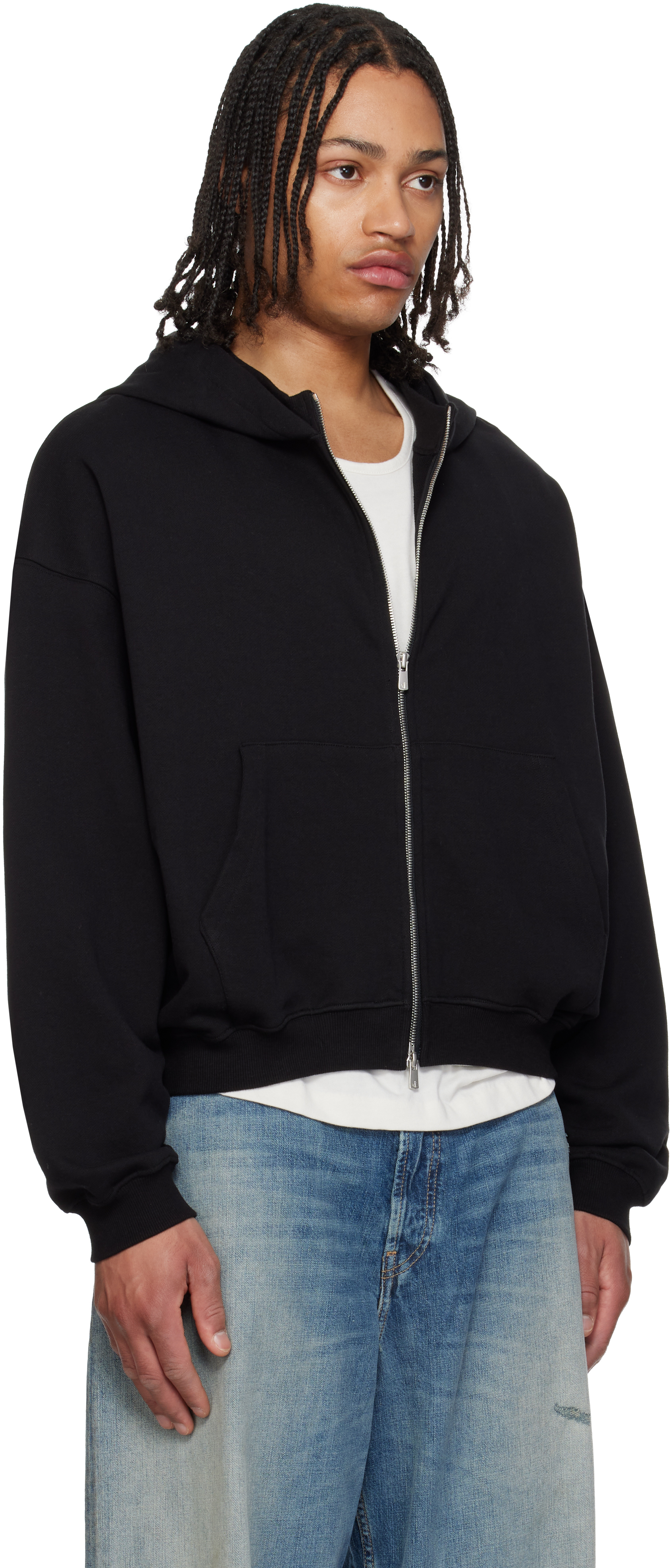 Black RH Zip Up Hoodie