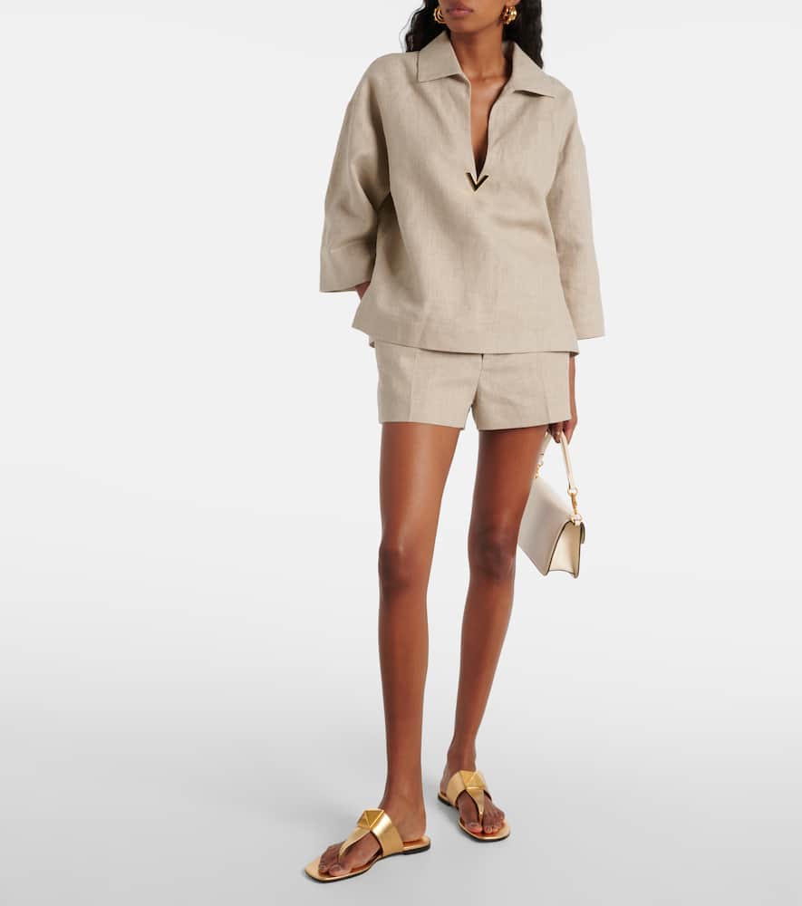 Linen canvas shorts