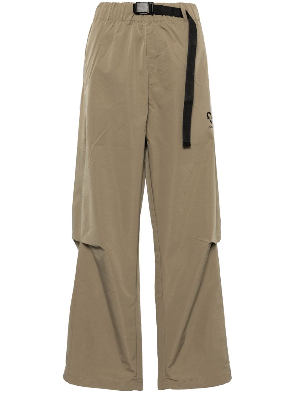Belted straight-leg cargo pants - Brown