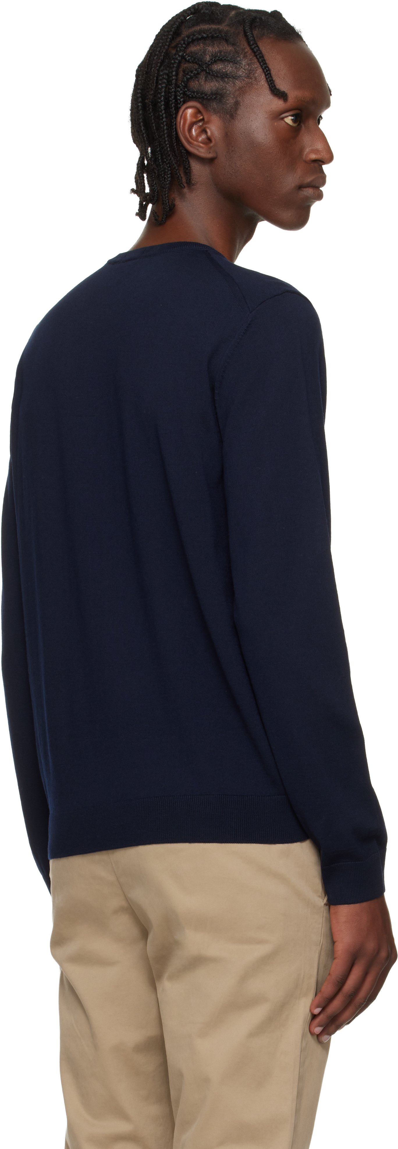 Navy Slim-Fit Merino-Wool Sweater