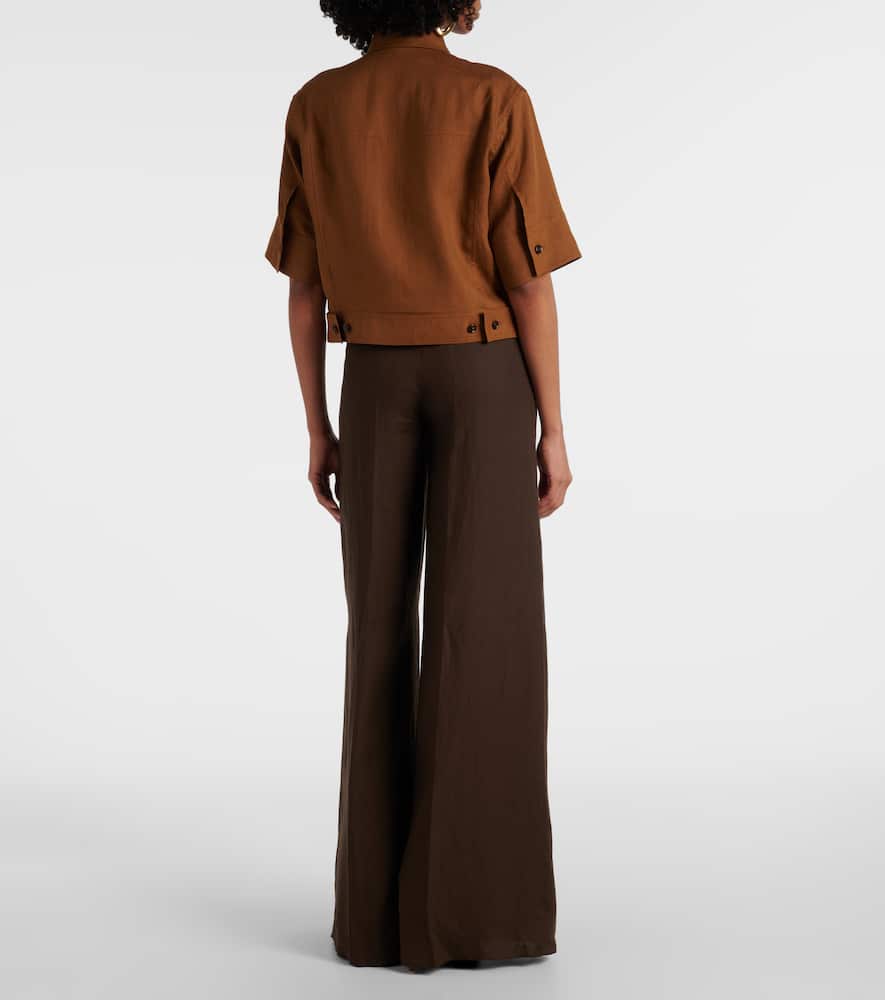 Cropped linen shirt