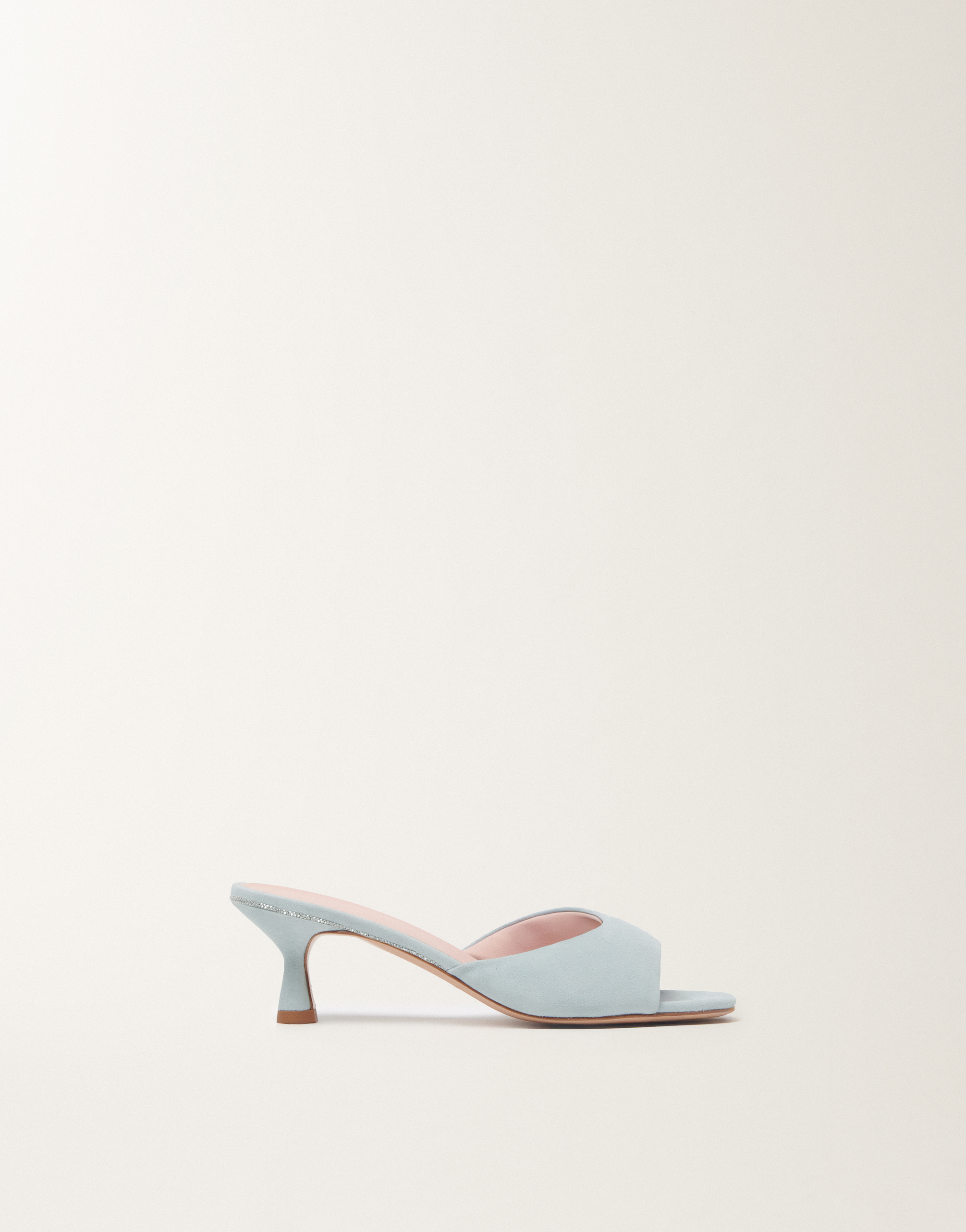 Suede mules, aqua