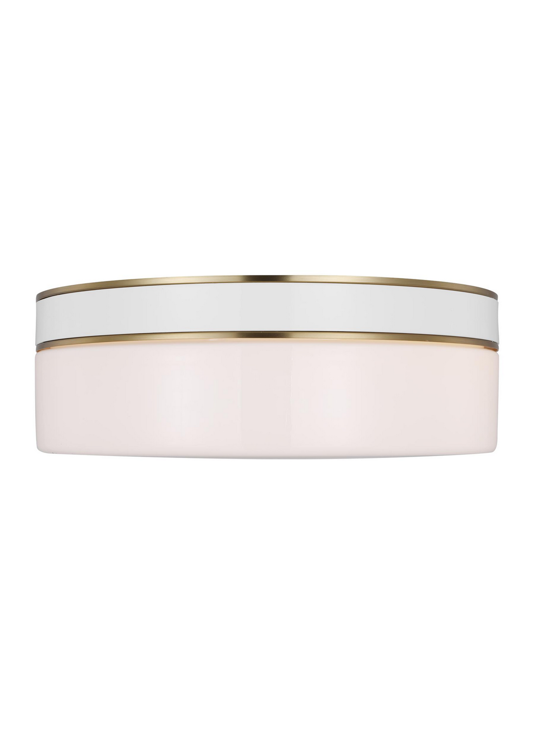 Visual Comfort Studio Monroe 2-Light Ceiling Light in Burnished Brass And Gloss White by Kate Spade New York