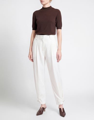 Woman Pants White Size 6 Lycra, Cotton