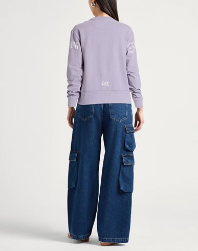 Woman Sweatshirt Lilac Size S Cotton, Elastane
