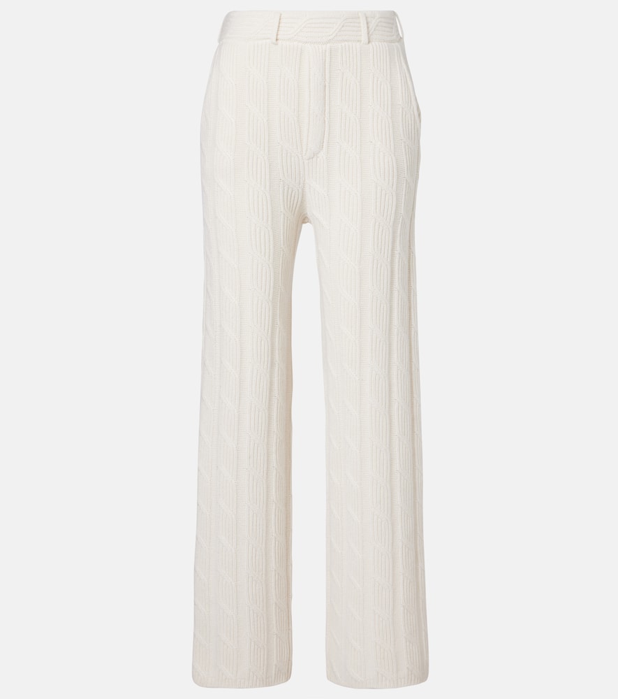 Ebba low-rise cashmere wide-leg pants