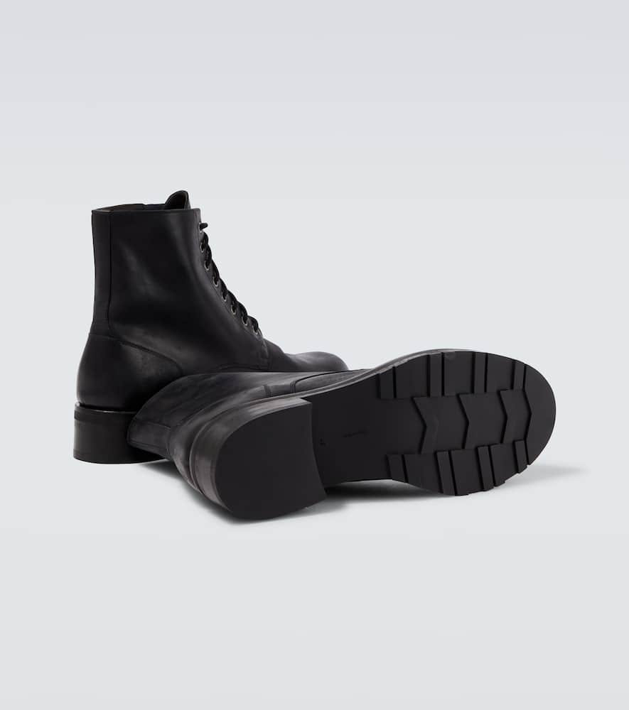 Leather combat boots