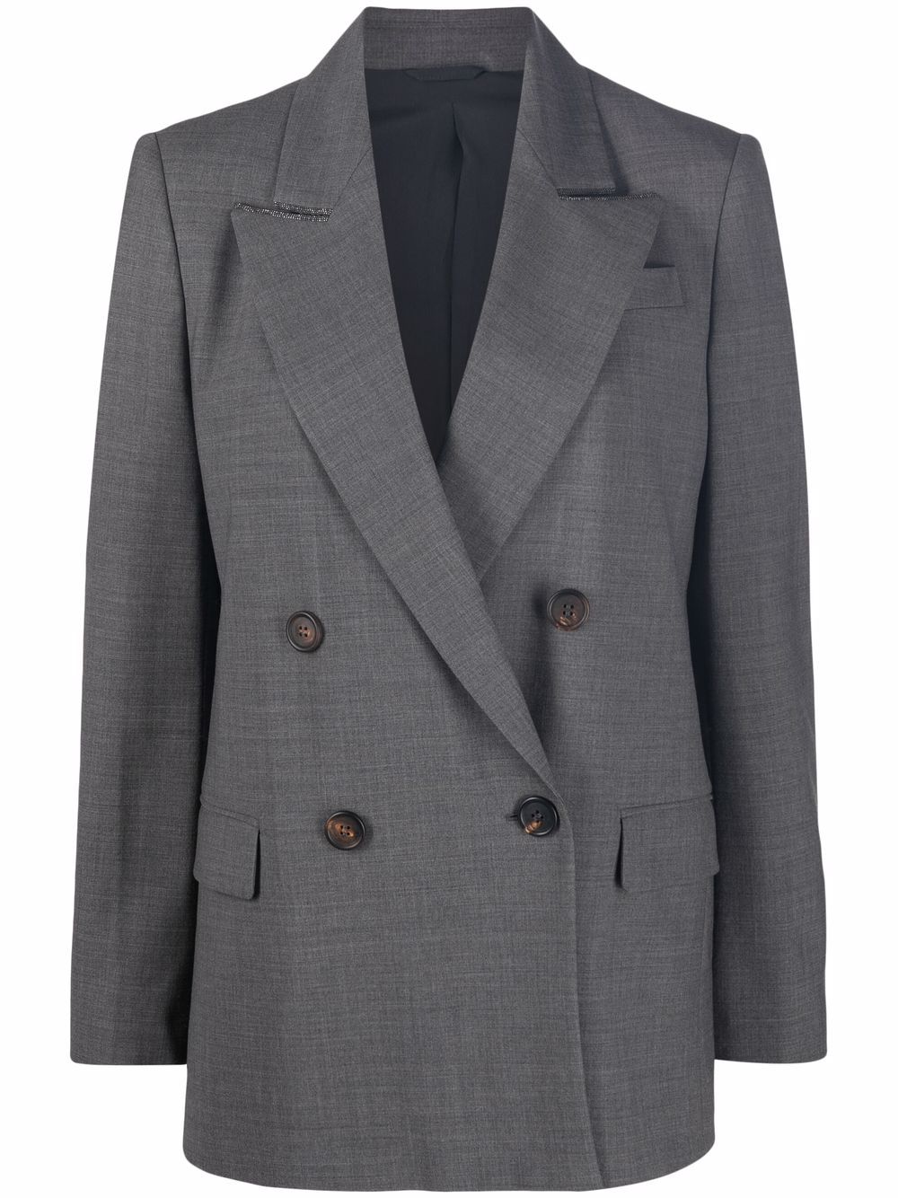 Chain-trim double-breasted jacket