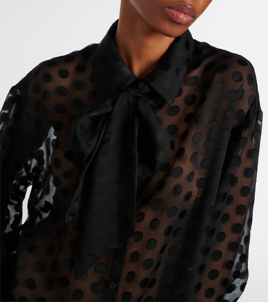 Peri polka-dot sheer shirt