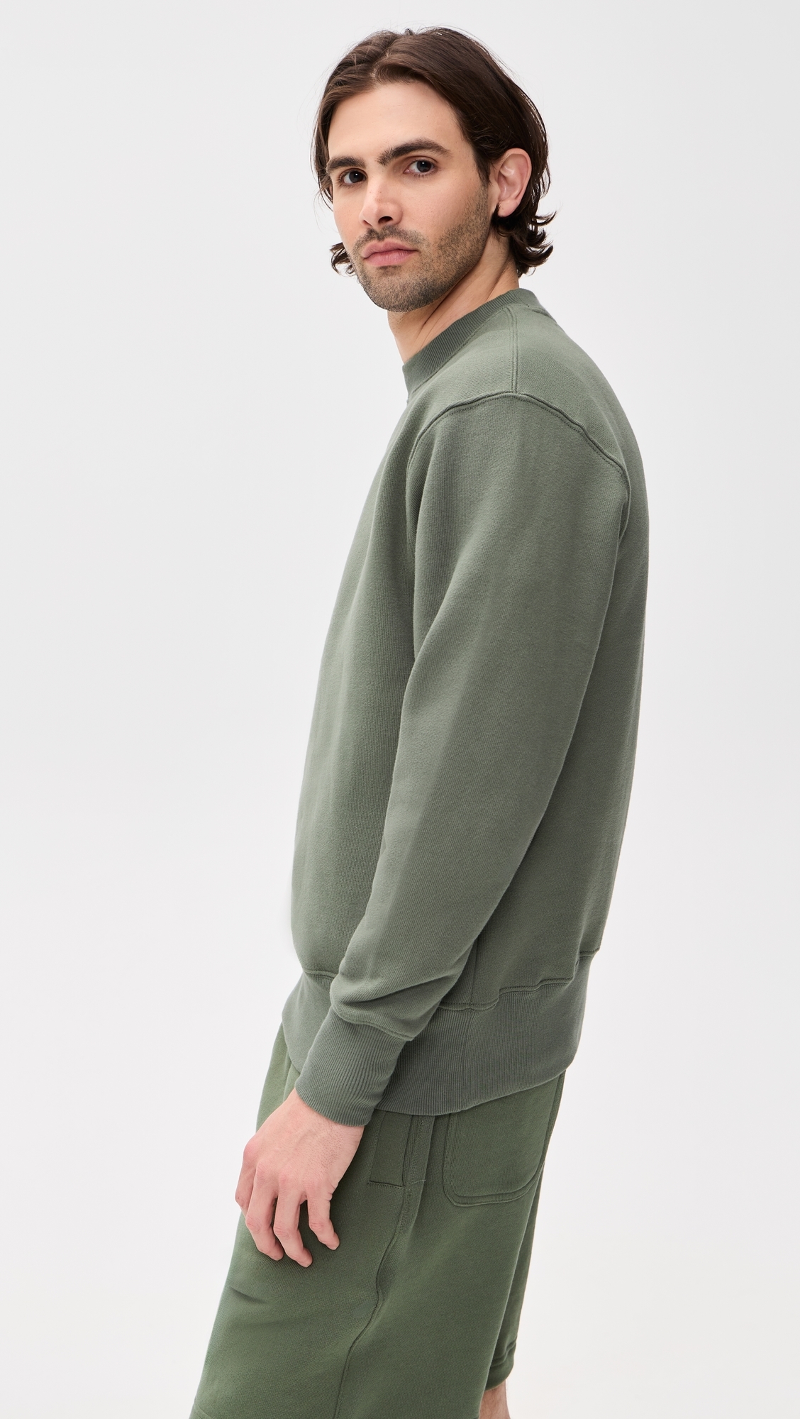 Loopback Crewneck Sweatshirt Olive
