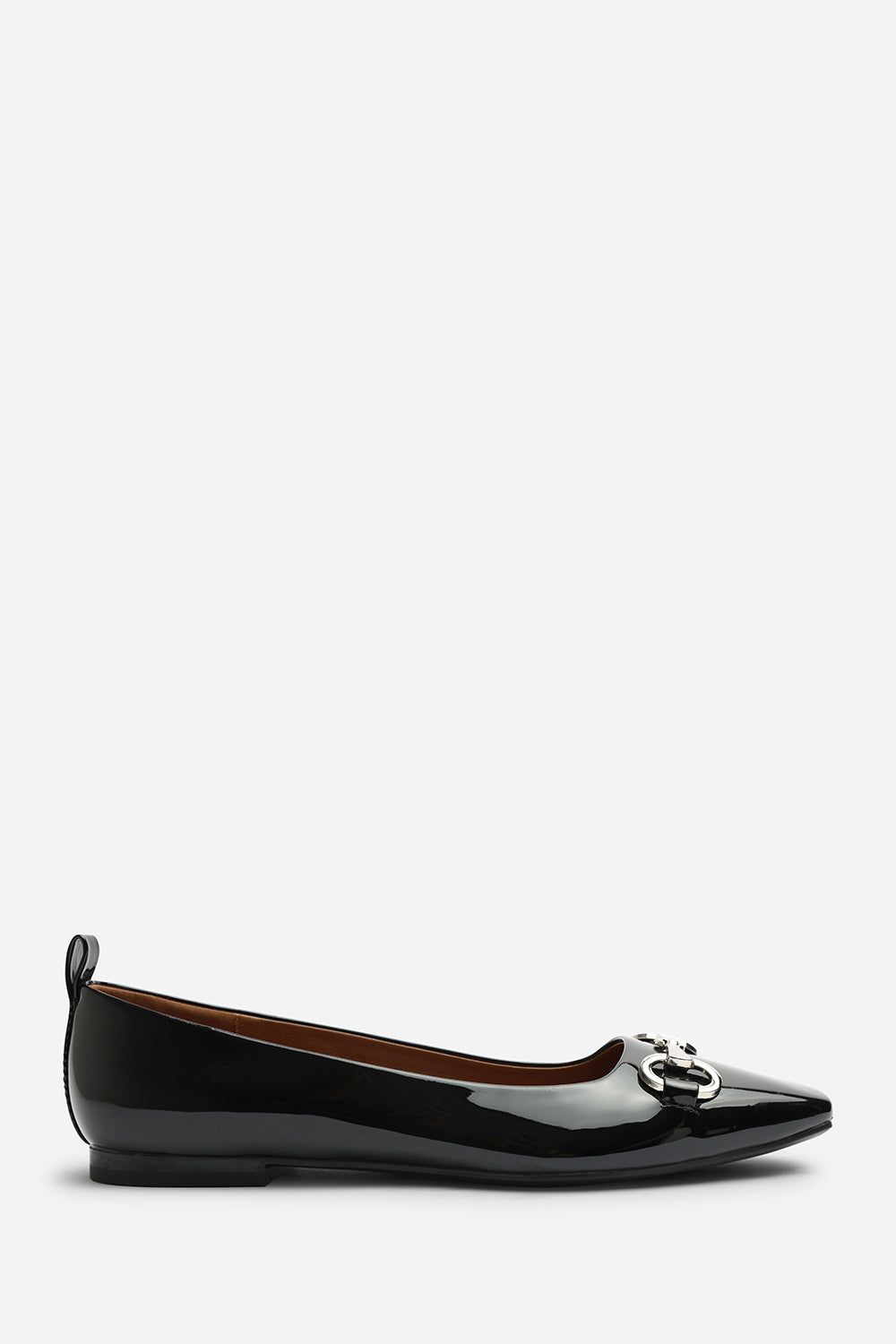 Where's That From Women's 'Lauren' Girl's School Shoe Ballet Flats w/ Front Buckle Detail in Jet Black