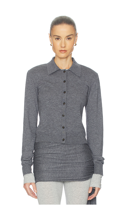 Helsa Kerstin Knit Cardigan in Medium Heather Grey - Grey. M also in XXS, XS, S