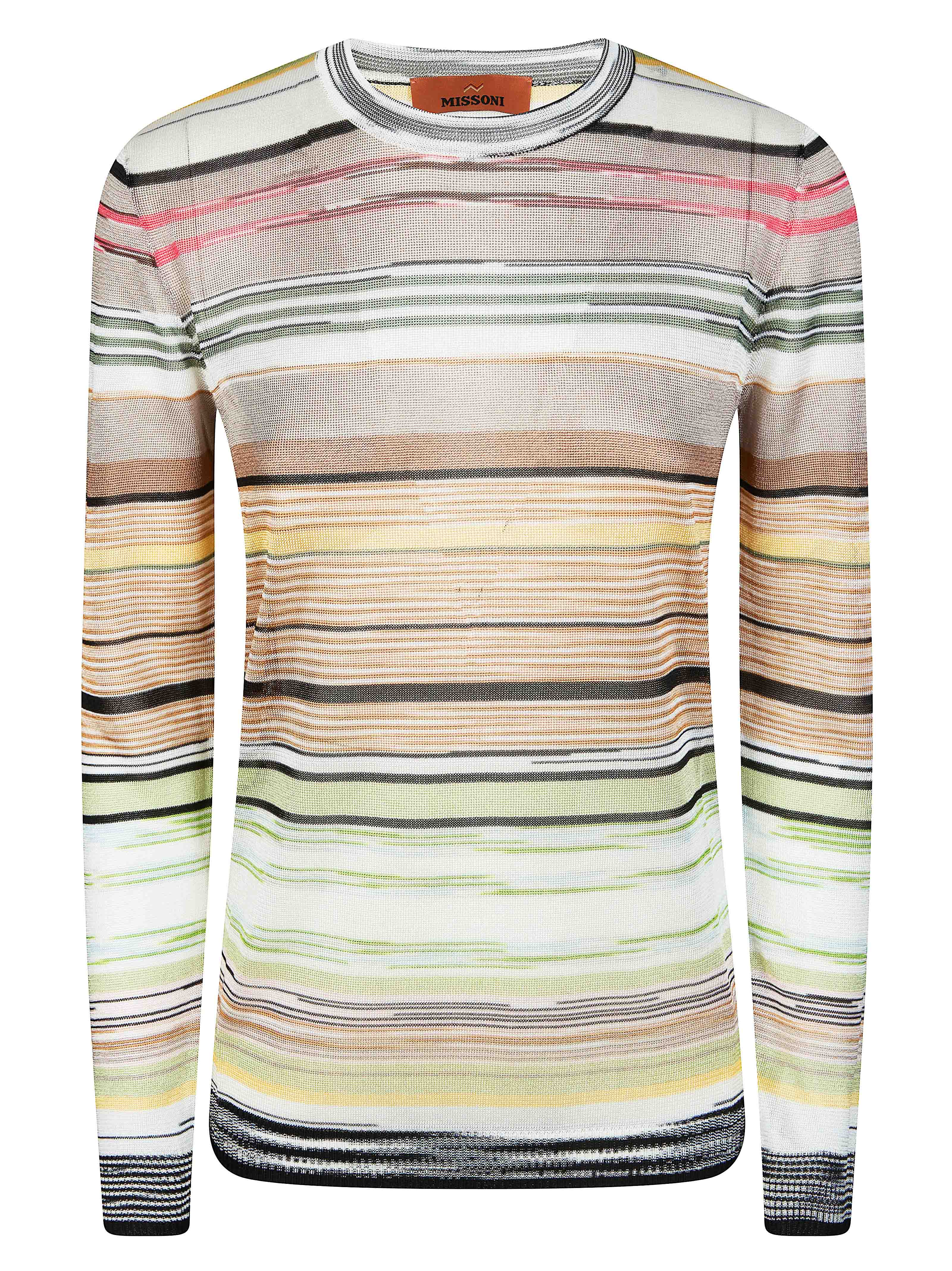 Striped Flame Viscose Crewneck Sweater