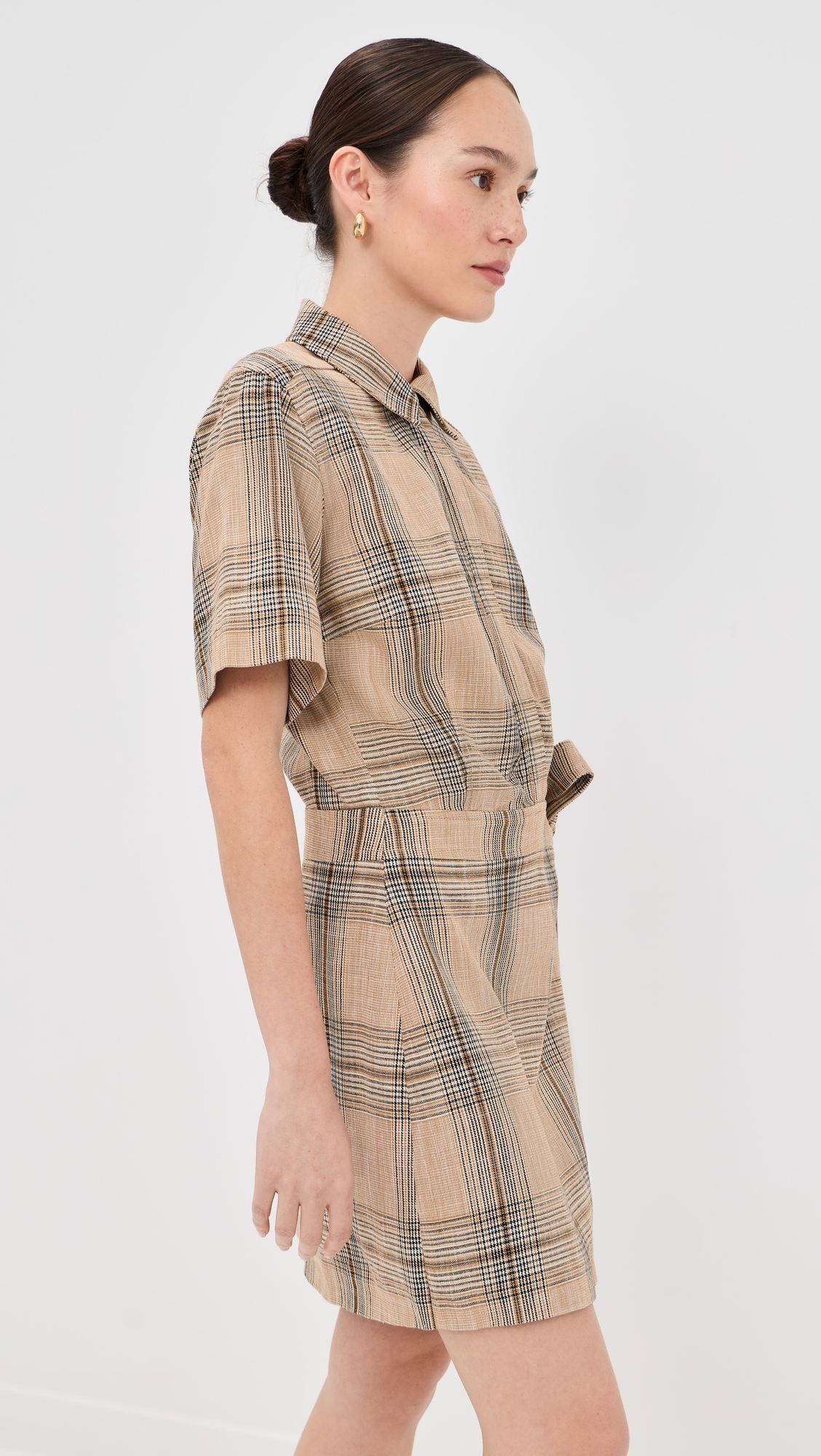 Jensen Wrap Dress Rattan Plaid
