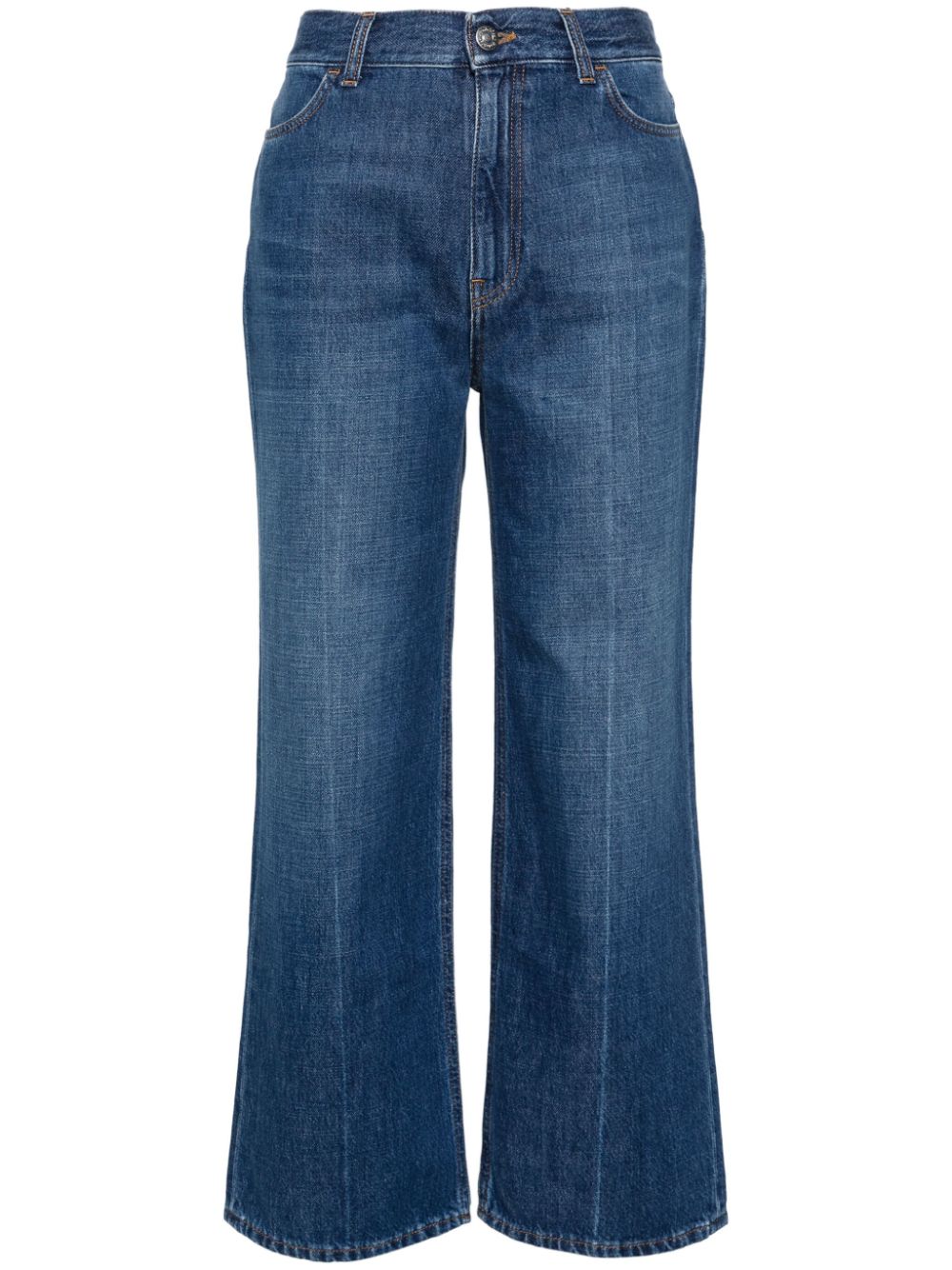 Straight-leg cropped jeans - Blue