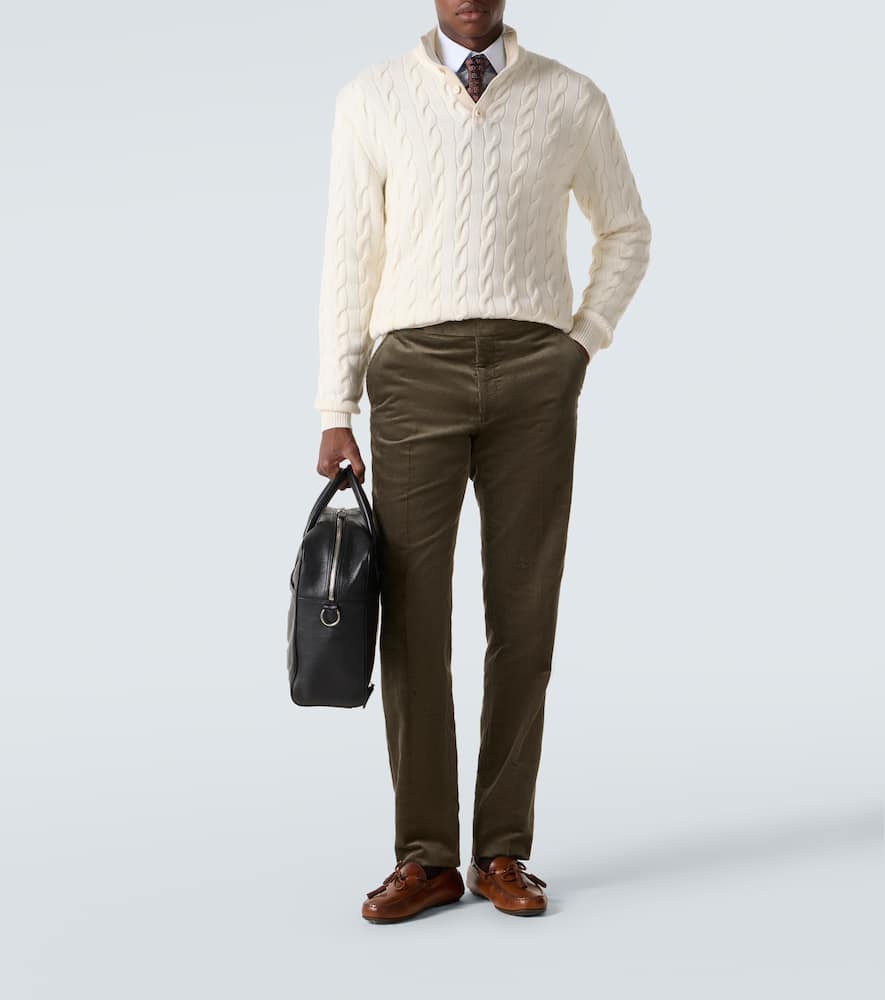 Cotton corduroy slim pants