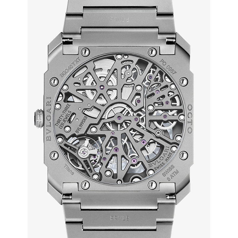 Mens Titanium OC40TTXTSK8D Octo Finissimo Skeleton Titanium Manual Watch 