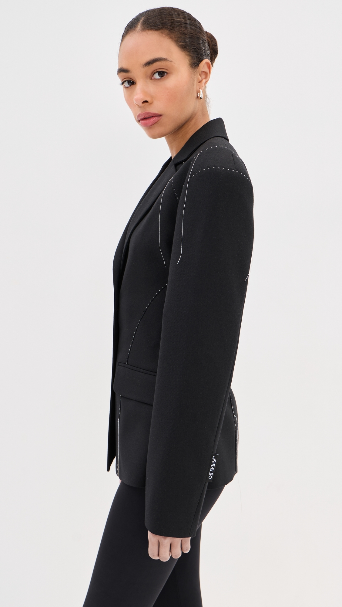 Stitch Fitted Blazer Black