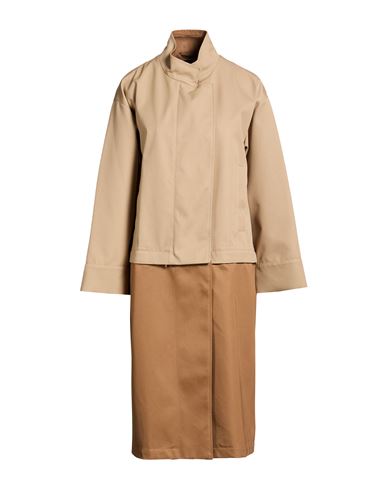 Woman Overcoat & Trench Coat Beige Size 4 Polyester, Cotton, Polyurethane