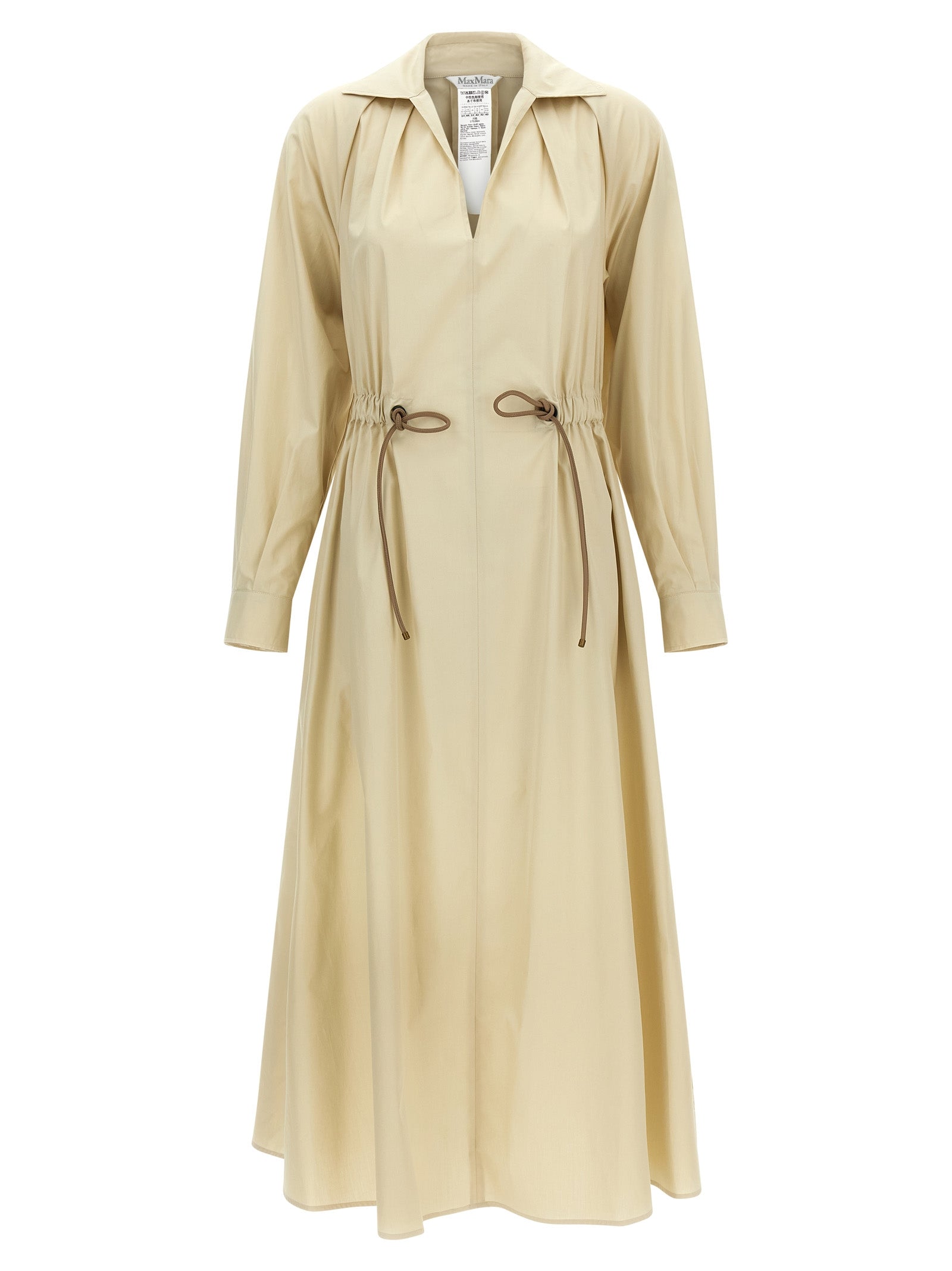 Cotton Poplin Shirt Dress Dress — Beige