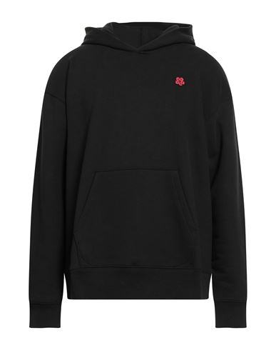 Man Sweatshirt Black Size L Cotton, Elastane