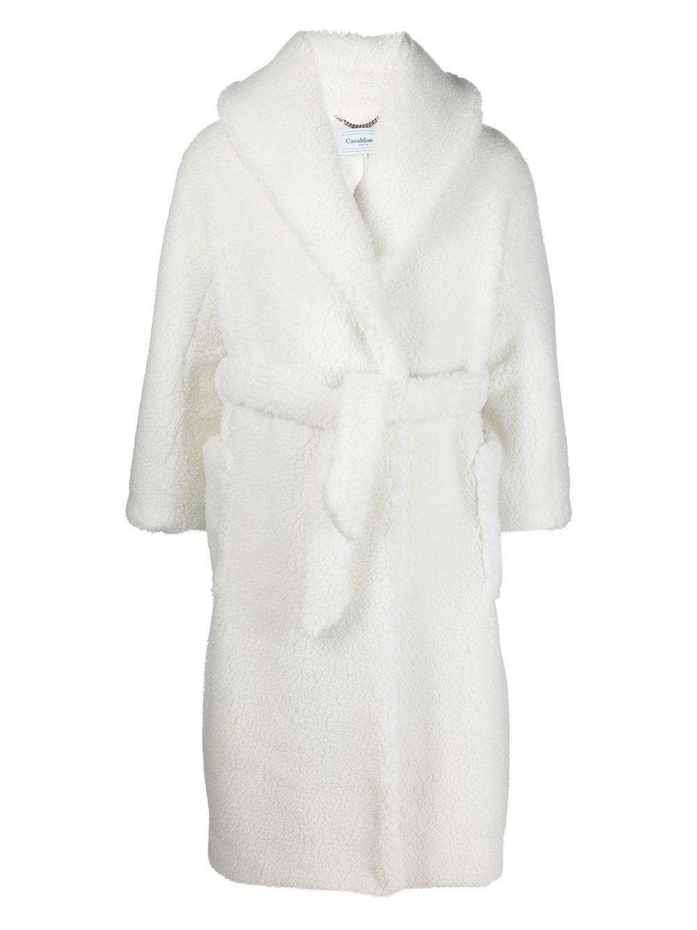 Teddy-texture bathrobe - White