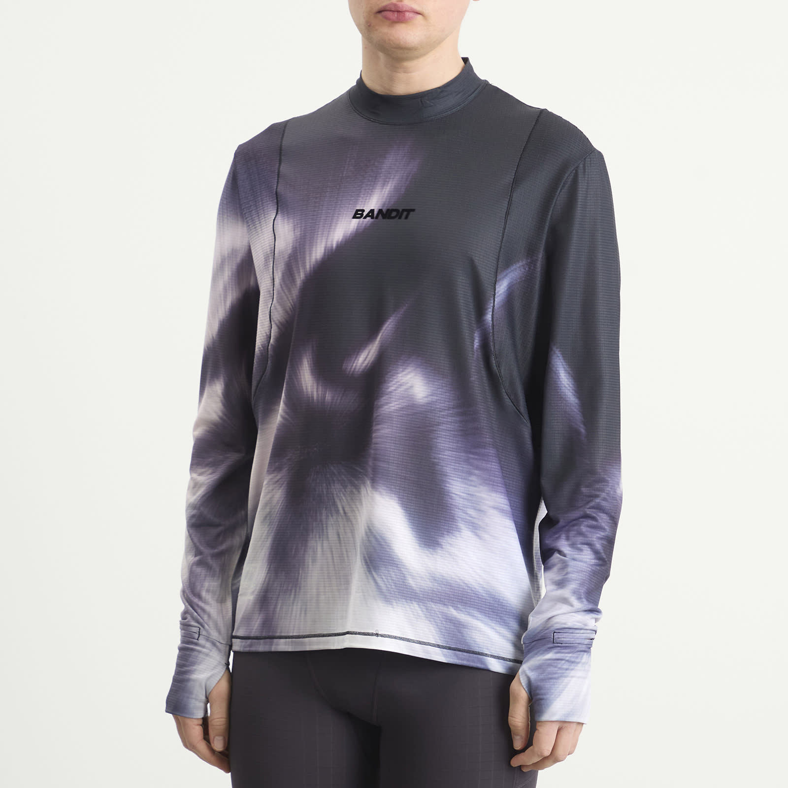 Men's Aura Grid Mockneck Long Sleeve Haze Multi