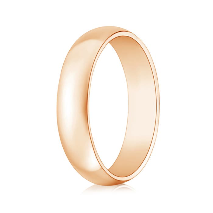 Angara High Polished Domed Men's Comfort Fit Wedding Band in 14K Rose Gold