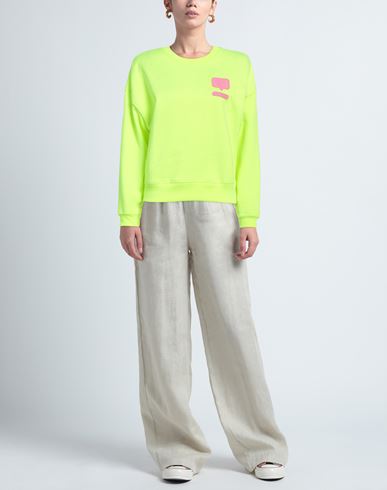 Woman Sweatshirt Lime green Size XS Polyester, Cotton, Elastane