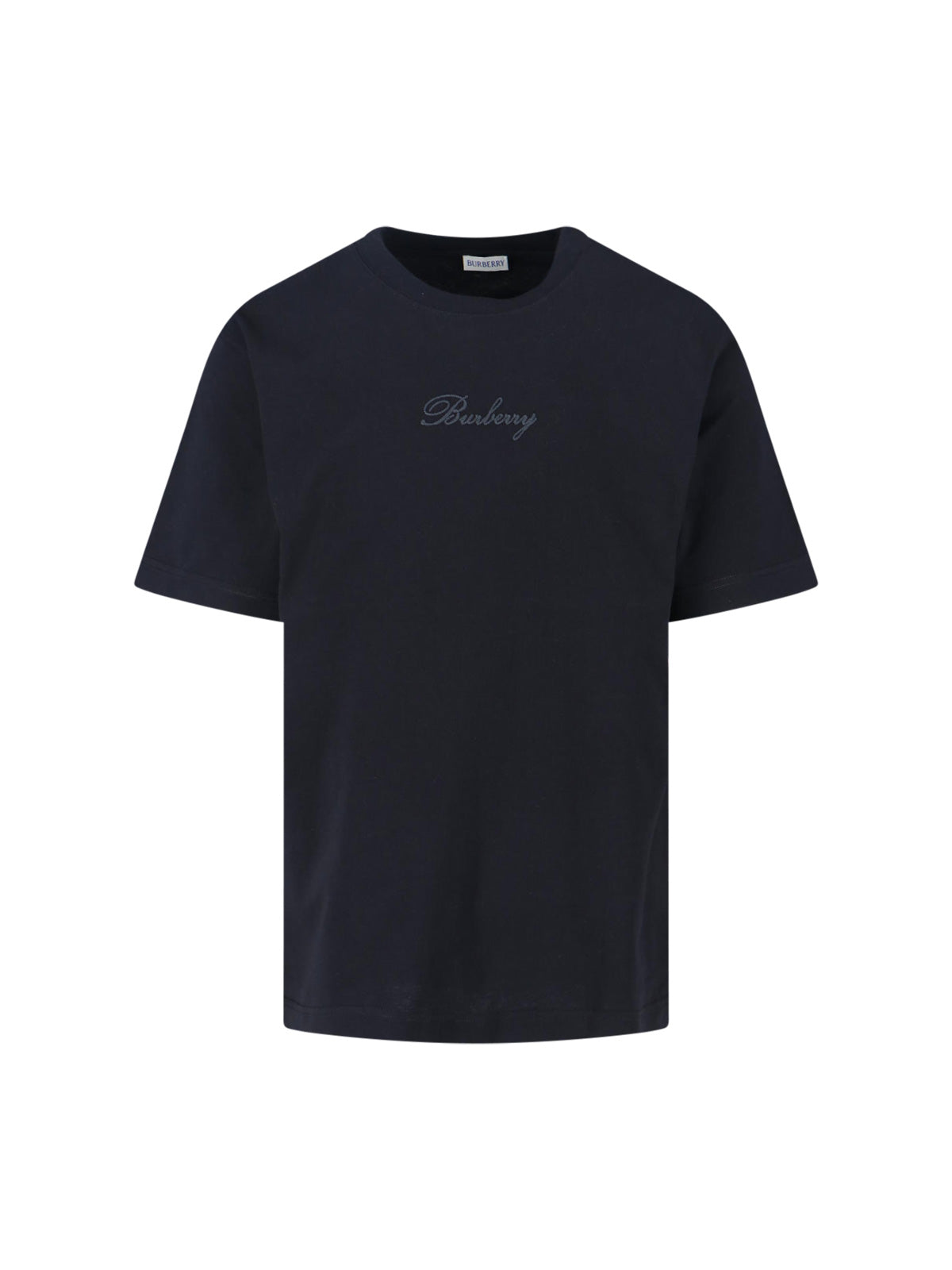 Men's Rib-Knit Neckline T-Shirt with Embroidered Lettering - Size M