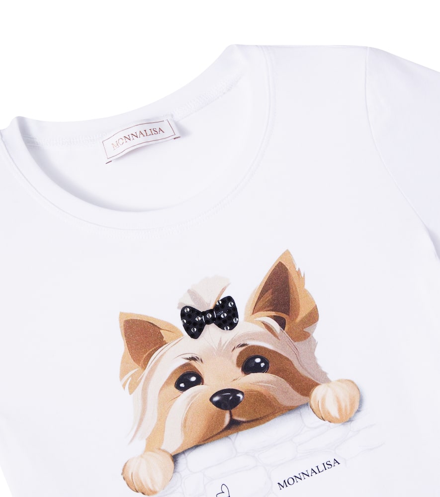 Printed cotton-blend jersey T-shirt
