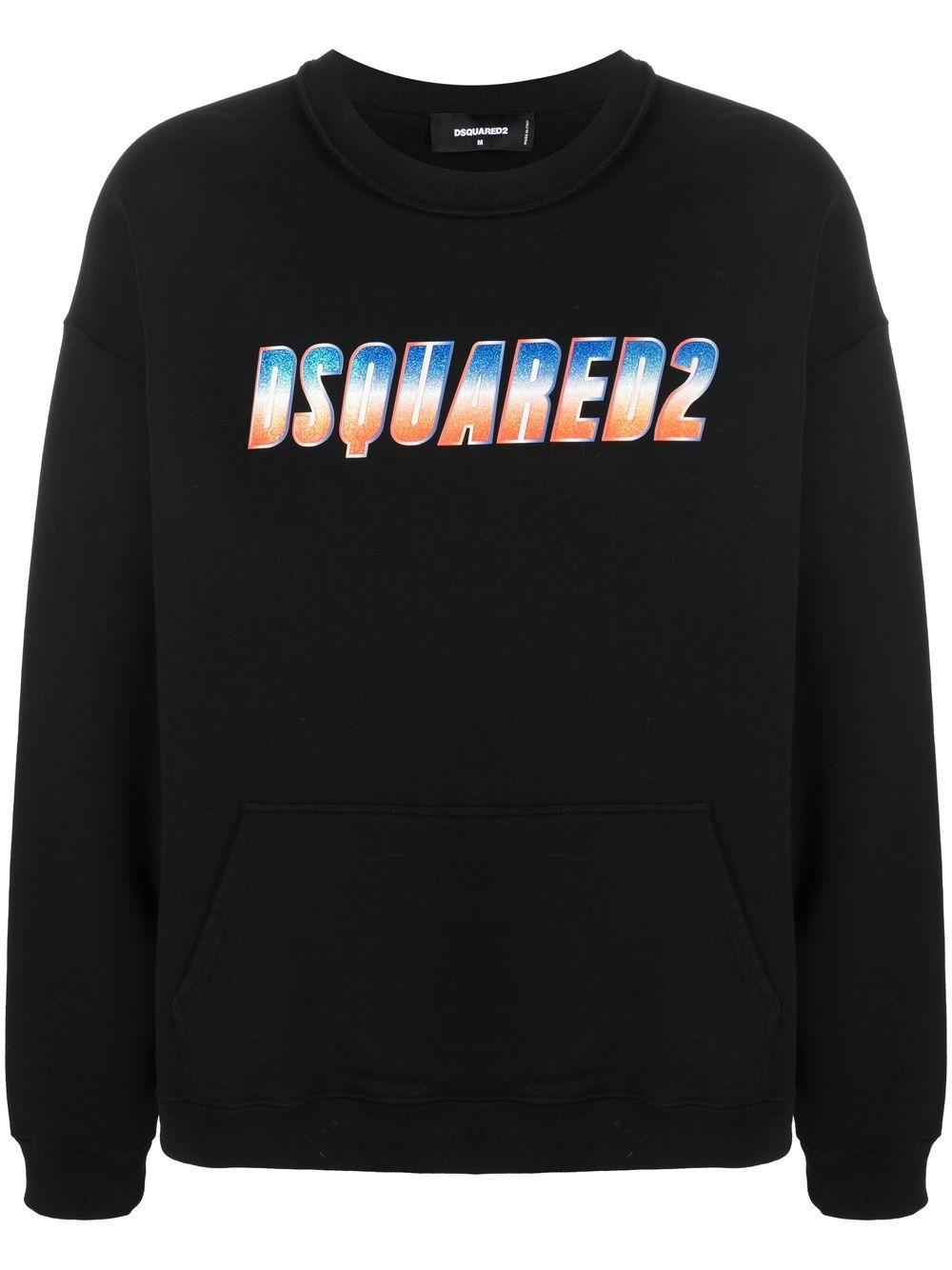 Glittery logo crew neck sweatshirt - Black