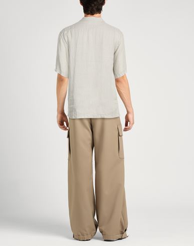 Man Shirt Light grey Size 42 Linen