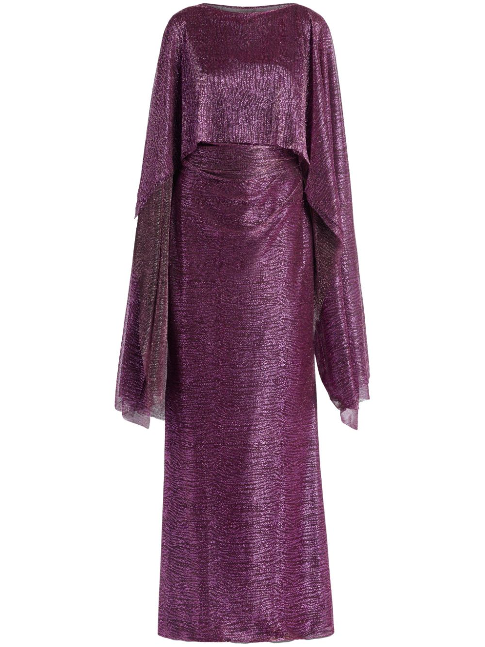 Cape-design maxi dress - Pink