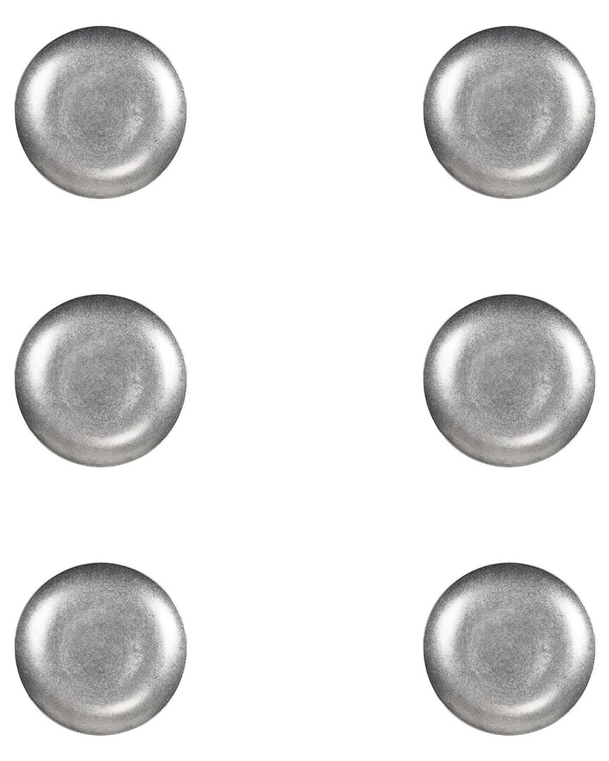 Set of 6 Moab Stainless Steel Coupe Dinnerware: 6.5in Round Plate
