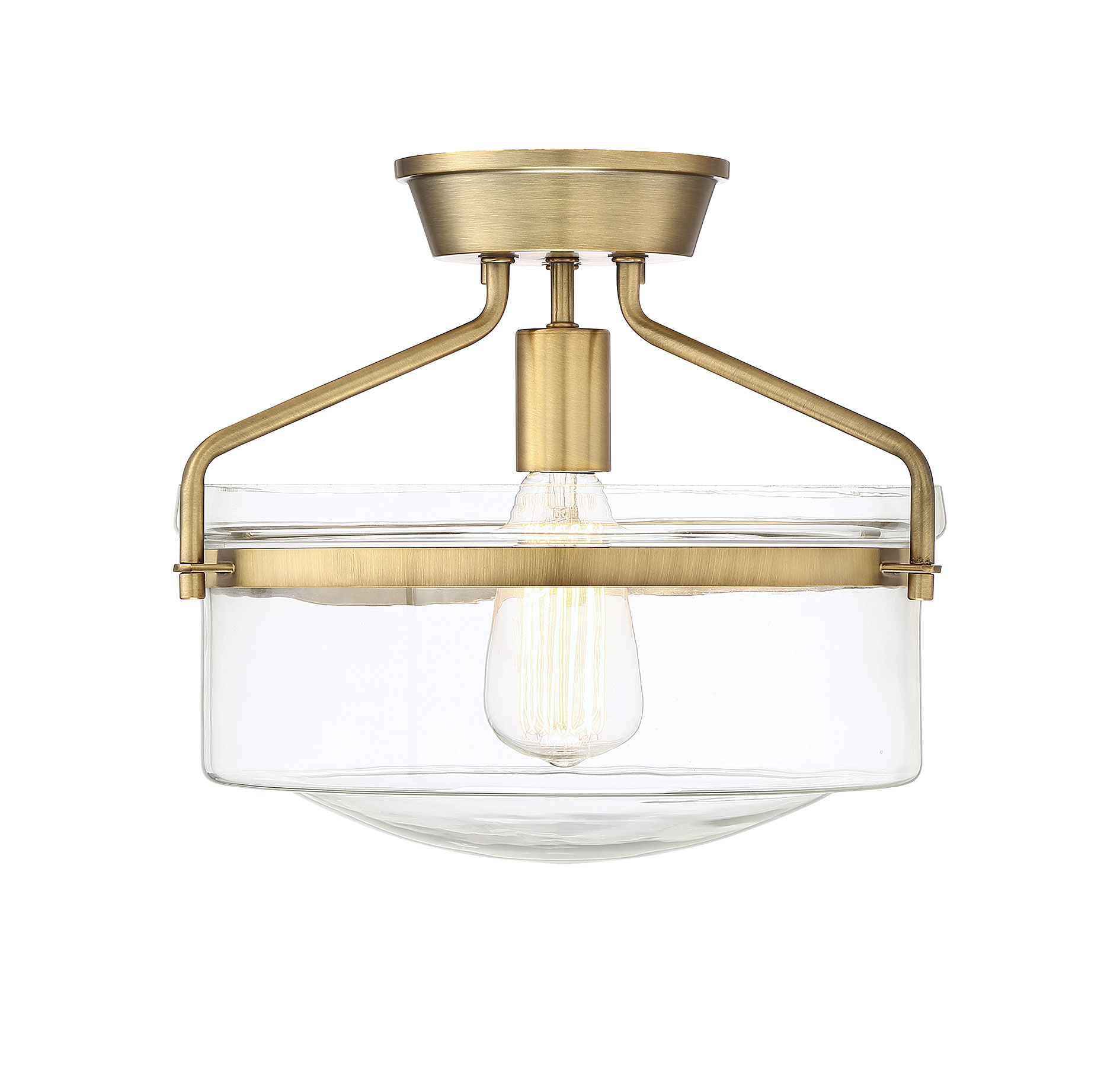 Trade Winds Gardner Glass Ceiling Light in Natural Brass - TW80016-NB
