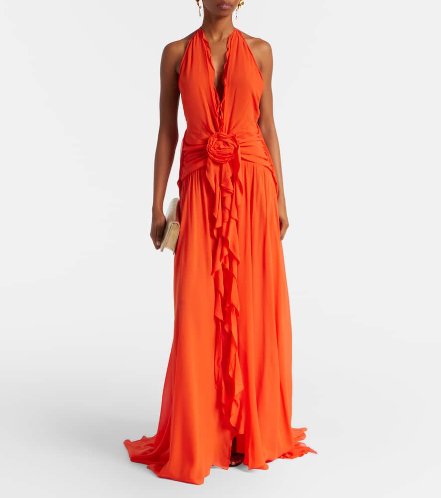 Ruffled georgette gown