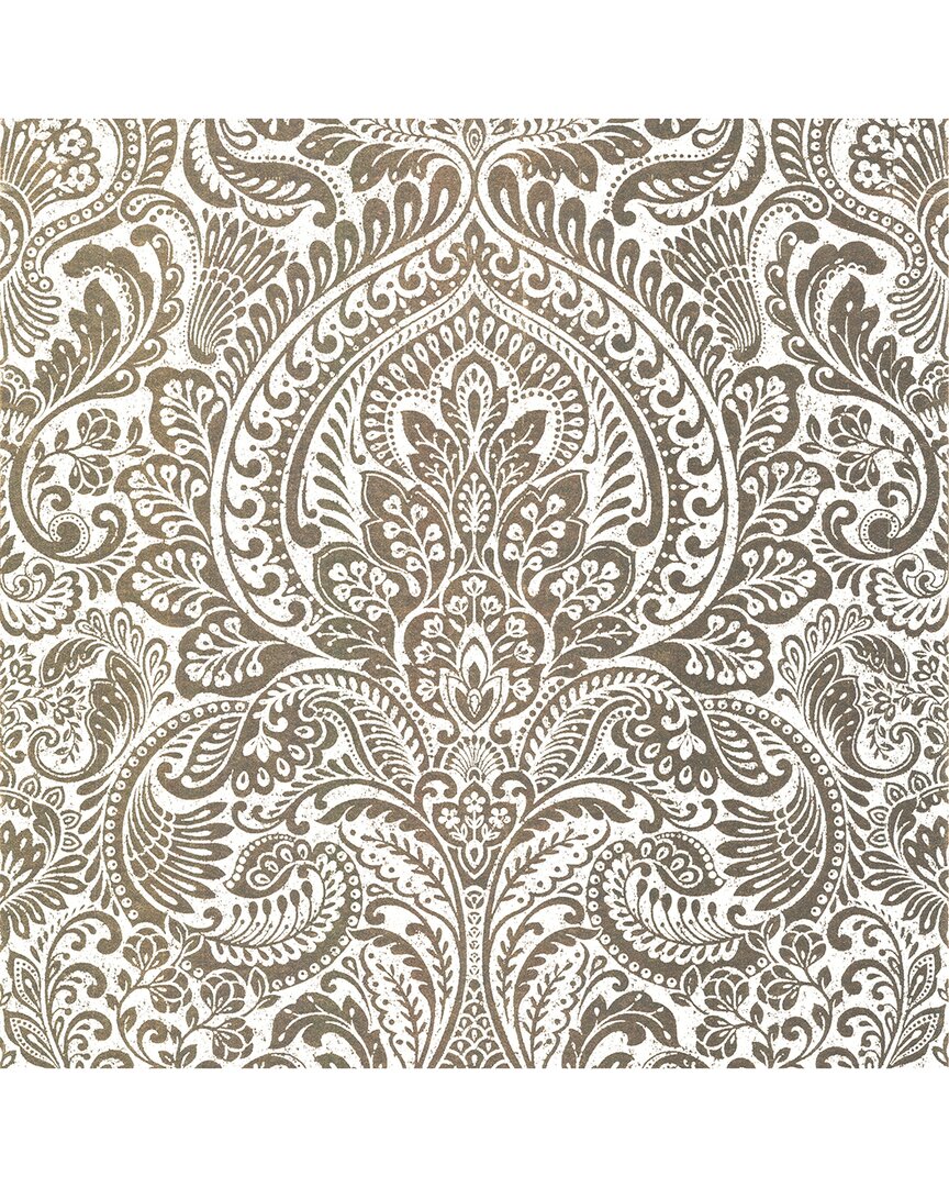 Brewster Artemis Gold Floral Damask Wallpaper