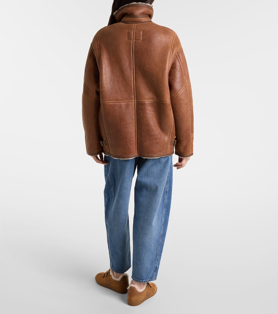Adelina shearling-trimmed leather jacket