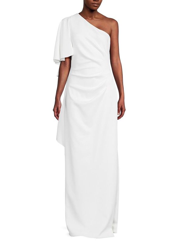 Women's Odella One Shoulder Draped Gown - Whip Cream - 2