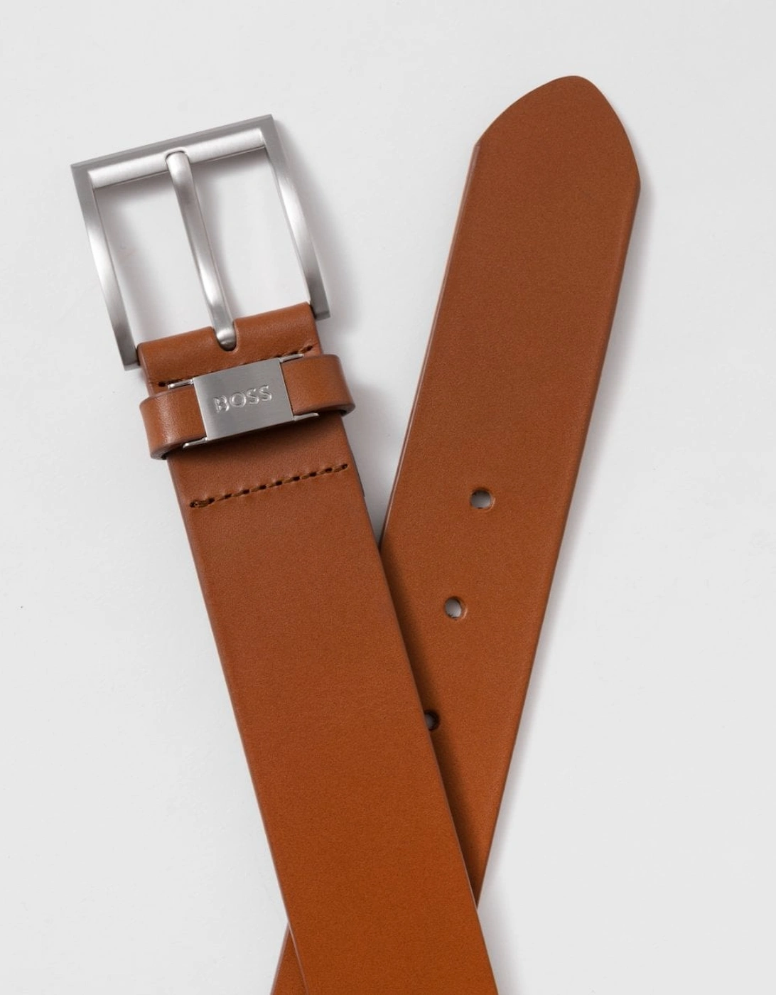 Men's BOSS Orange Connio Mens Leather Belt NOS - Brown - Size: W34